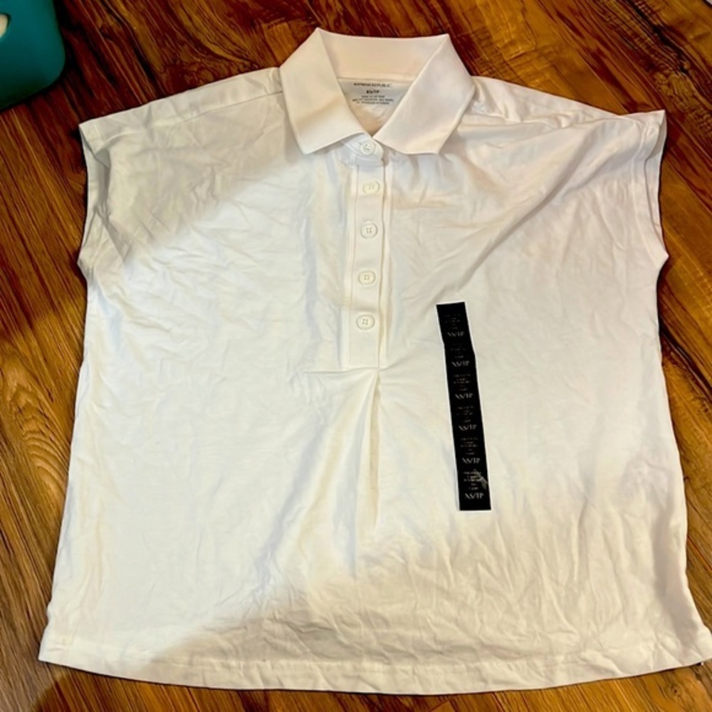 Banana republic top white tee sleeveless XS New